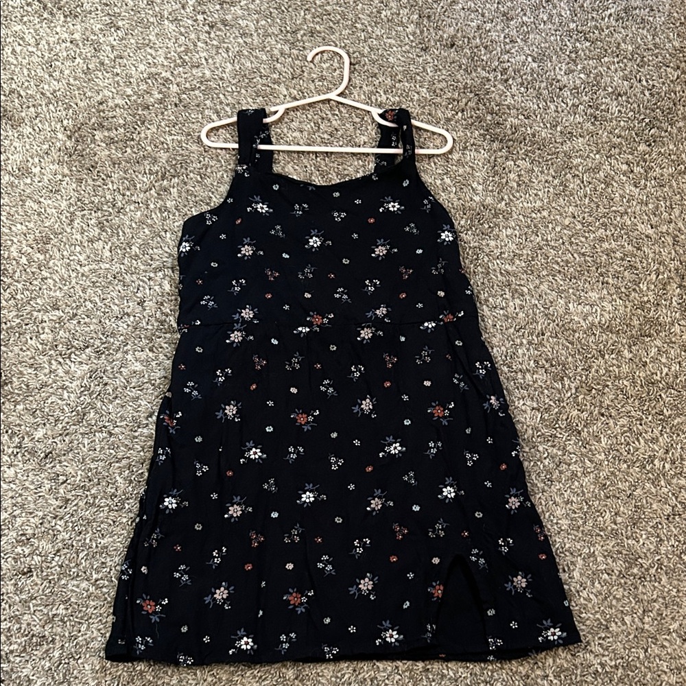 Floral Kids Dress in Black